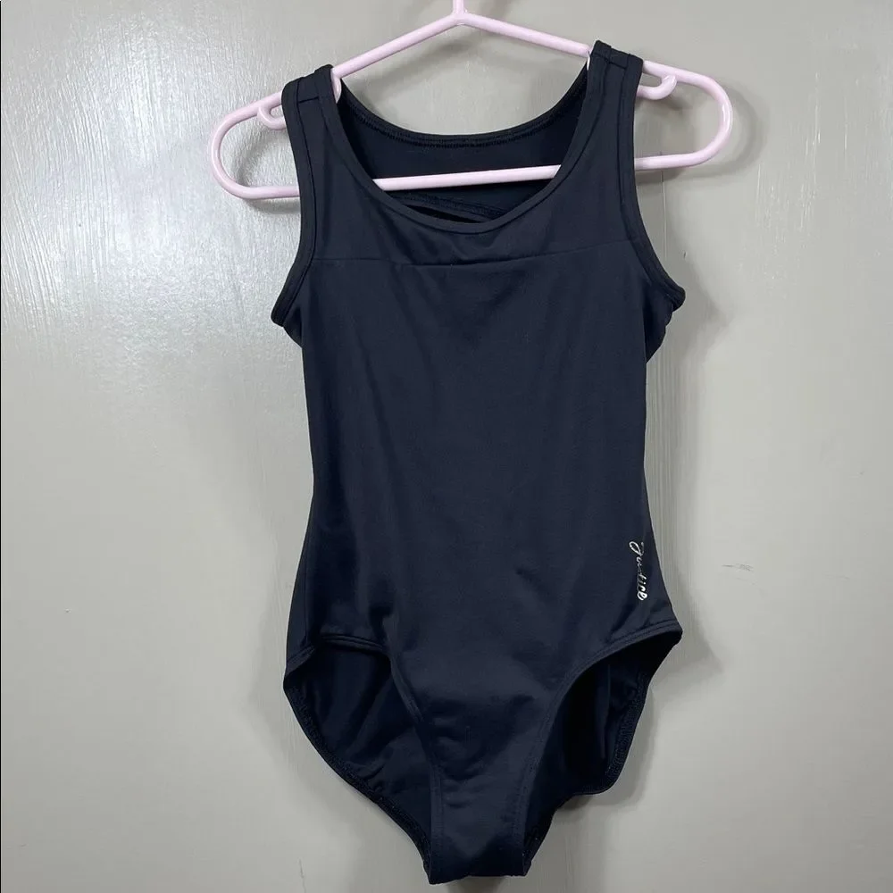 Justice Girls Black Gymnastics & Dance Tank Leotard - Size XS-5-6